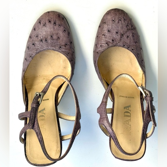 Prada Ostrich Ankle Strap Pumps, size 7 - Picture 6 of 16